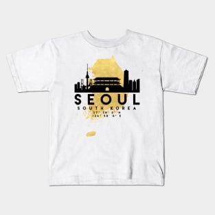 Seoul South Korea Skyline Map Art Kids T-Shirt